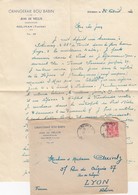 LETTRE TUNISIE. 26 AVRIL 1950. ORANGERAIE BOU BABIN JEAN  DE VELLIS PROPRIETAIRE SOLIMAN POUR LYON /    7850 - Lettres & Documents