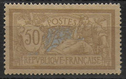 MERSON - YVERT N° 120d PAPIER GC * MH (CHARNIERE) - COTE = 225 EUR. - 1900-27 Merson