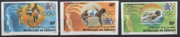 Djibouti Dschibuti 1984 IMPERF NON DENTELE Mi. 409-411 Jeux Olympiques Olympic Games Olympa Los Angeles Swimming Running - Yibuti (1977-...)