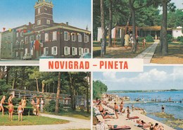 Postcard Novigrad - Pineta - Plazing Table Tennis On The Beach  Yugoslavia Tischtennis, Tennis De Table Ping Pong - Table Tennis