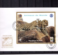 Niger 1998, Leopard, Rotary, Lions Club, Scout, BF IMPERFORATED In FDC - Rotary, Club Leones
