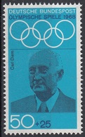 Germania 1968 Sc. B437 Carl Diem Organizzatore Olimpiadi Berlino Nuovo MNH - Ete 1936: Berlin