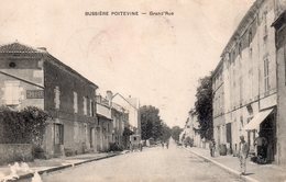 CPA, Bussière-Poitevine, Grand'rue, Animée, Personnages,carriole - Bussiere Poitevine