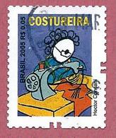 BRASILE USATO 2005 - PROFESSIONI - Costureira - Sarta - 0,05 R$ - Michel BR 3436C Con Dentellatura Br - Used Stamps