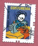 BRASILE USATO 2005 - PROFESSIONI - Costureira - Sarta - 0,05 R$ - Michel BR 3436C Con Dentellatura Br - Used Stamps