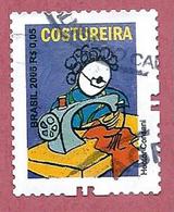 BRASILE USATO 2005 - PROFESSIONI - Costureira - Sarta - 0,05 R$ - Michel BR 3436C Con Dentellatura Br - Used Stamps