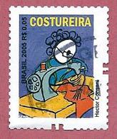 BRASILE USATO 2005 - PROFESSIONI - Costureira - Sarta - 0,05 R$ - Michel BR 3436C Con Dentellatura Br - Used Stamps