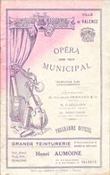 Ville De Valence - Programme Officiel De L'Opéra Municipal, Saison 1925-26 - Opérette: P.L.M., Artistes - Programs