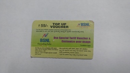 India-BSNL-top Up Voucher(13b)-(rs.55)-(30.6.2015)-prepiad Card-used+1 Card Prepiad Free - Indien