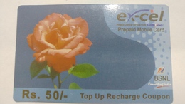 India-BSNL-ex-cel Recharge Card-(15)-(rs.50)-(31.3.2009)-prepiad Card-used+1 Card Prepiad Free - Indien