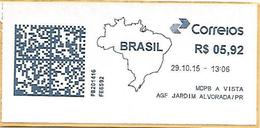 LSJP BRAZIL FRANK FRAGMENT JARDIM ALVORADA 2015 - Lettres & Documents