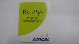 India-AIRCEL-prepiad Recharge Card-(19a)-(rs.25)-(1/6/2008)-prepiad Card-used+1 Card Prepiad Free - India