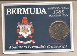 Bermuda - Moneta FdS Da 1 Dollaro In Folder Della Bermuda's Cruise Ships - 1985 - Bermudes