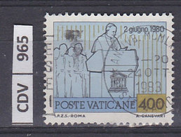 VATICANO 1981	Viaggi Giovanni Paolo II L. 400 Usato - Oblitérés