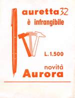 07597 "CARTA ASSORBENTE PUBBLICITARIA AURETTA 32 - AURORA" ORIG. - Petit Format : 1941-60