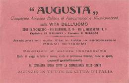 07599 "CARTA ASSORBENTE AUGUSTA ASSICURAZIONI TORINO" ORIG. - Petit Format : 1941-60