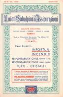 07600 "CARTA ASSORBENTE UNIONE SUBALPINA ASSICURAZIONI - TORINO" ORIG. - Petit Format : 1941-60