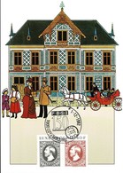 1992:150 Ans Post Luxembourg, Timbre 40F, Carte Illustration, 2Scans - Herdenkingskaarten