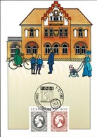 1992:150 Ans Post Luxembourg, Timbre 40F, Carte Illustration, 2Scans - Commemoration Cards