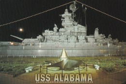 8026 Eb.   USS Alabama At Night - Mobile - Battleship Memorial Park - Mobile