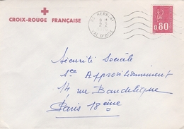 LSC 1976 - Entête CROIX ROUGE FRANCAISE - Cachet HERBAY (Val D'Oise) - Red Cross