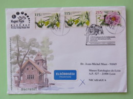 Hungary 2016 FDC Cover To Nicaragua - Flowers - Cartas & Documentos