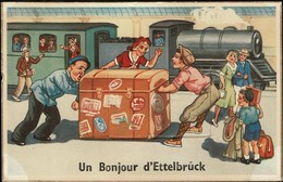 Un Bonjour D'Ettelbruck, Illustration Loporello: 9 Vues Colorisées, état Impeccable, 3Scans - Ettelbrück