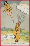 CPA CPSM HUMOUR Par Raymond PREVOST - (PARACHUTISME) "J'ai Rudement Bien Fait De Sauter Avant Elle" * Parachutiste - Parachutisme