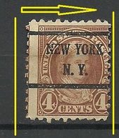 USA New York N. Y. Perforation ERROR Variety Pre-cancel - Precancels