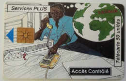 Benin 50 Units  Chip Card - Services Plus , Man Phoning 10/96 - Benin