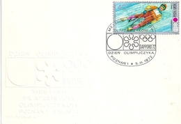 B2716 Poland Polska SPM Sport Olympic Philately Embossed Postcard - Winter 1972: Sapporo