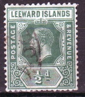 Leeward Islands 1912 Edward VII ½d Yellow Green Single Definitive Stamp. - Leeward  Islands