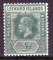 Leeward Islands 1912 Edward VII ½d Deep Green Single Definitive Stamp. - Leeward  Islands