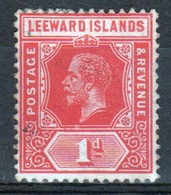 Leeward Islands 1912 Edward VII 1d Red Single Definitive Stamp. - Leeward  Islands