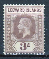Leeward Islands 1912 Edward VII 3d Purple And Yellow Single Definitive Stamp. - Leeward  Islands