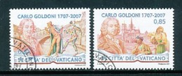 VATIKAN Mi. Nr. 1580-1581, Block 29 300. Geburtstag Von Carlo Goldoni - Siehe Scan - Used - Oblitérés