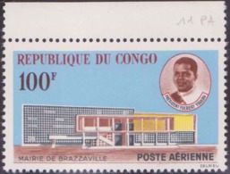 Congo Poste Aérienne N° 11 100f Mairie De Brazzaville Qualité: ** Cote: 170 € - Neufs