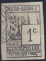 Diégo-Suarez Postes N° 6 1c Gris-noir TB Qualité: Obl Cote: 265 € - Used Stamps