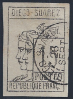 Diégo-Suarez Postes N° 8 15c Gris-noir TB Qualité: Obl Cote: 110 € - Used Stamps