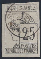 Diégo-Suarez Postes N° 9 25c Gris-noir TB Qualité: Obl Cote: 116 € - Used Stamps