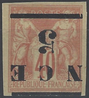 Nouvelle-Calédonie Postes N° 6 A 5c Sur 40c Sage Rouge Surcharge Renversée Qualité: * Cote: 30 € - Unused Stamps