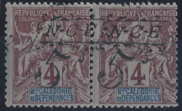 Nouvelle-Calédonie Postes N° 55 5 Sur 4c Paire Surcharge Penchée à Cheval Qualité: ** Cote:  € - Unused Stamps