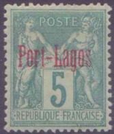 Port Lagos Postes N° 1 5c Sage Vert Qualité: * Cote: 32 € - Ongebruikt