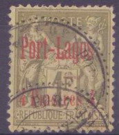 Port Lagos Postes N° 6 4pi Sur 1f Vert-olive Sage TB Qualité: Obl Cote: 105 € - Usados