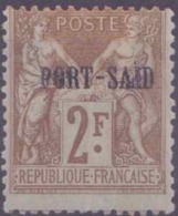 Port-Saïd Postes N° 17 2f Bistre Sur Azuré Qualité: * Cote: 85 € - Neufs