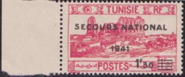 Tunisie Postes N° 228 1f30 Sur 1f25 Rouge-carmin Non émis, Surcharge Noire Qualité: ** Cote: 700 € - Unused Stamps
