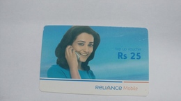 India-reliance Mobile Card-(25d)-(rs.25)-(31/3/08)-(maharashtra)-card Used+1 Card Prepiad Free - Indien