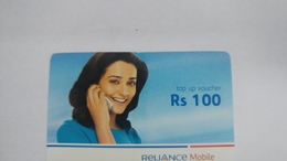 India-reliance Mobile Card-(25l)-(rs.100)-(30/6/07)-(maharashtra)-card Used+1 Card Prepiad Free - India