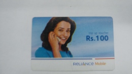 India-reliance Mobile Card-(25n)-(rs.100)-(30/9/08)-(maharashtra)-card Used+1 Card Prepiad Free - Inde