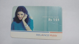 India-reliance Mobile Card-(25o)-(rs.151)-(30/9/07)-(maharashtra)-card Used+1 Card Prepiad Free - India